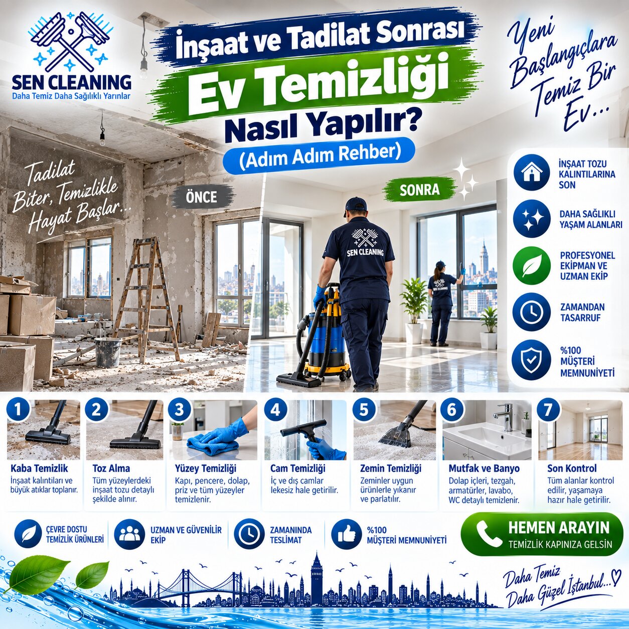 İnşaat ve Tadilat Sonrası Ev Temizliği Nasıl Yapılır? (Adım Adım Rehber)
